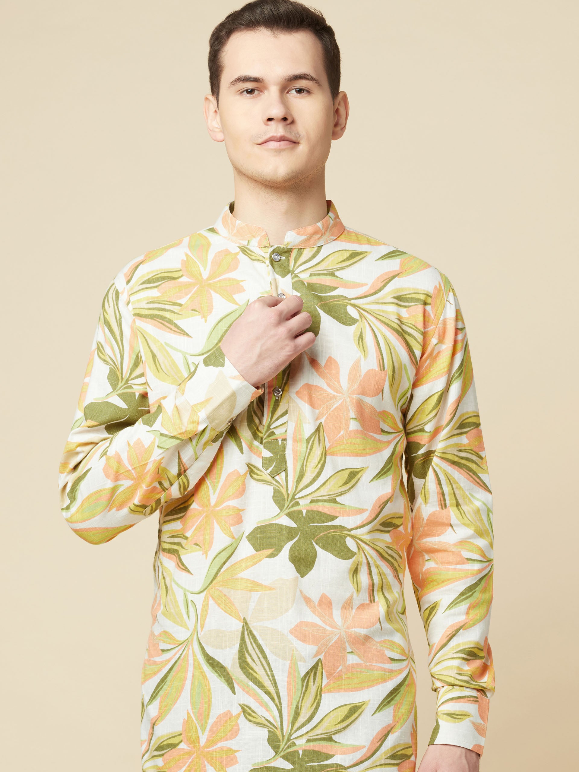 Lime Hawaiian Kurta image 0