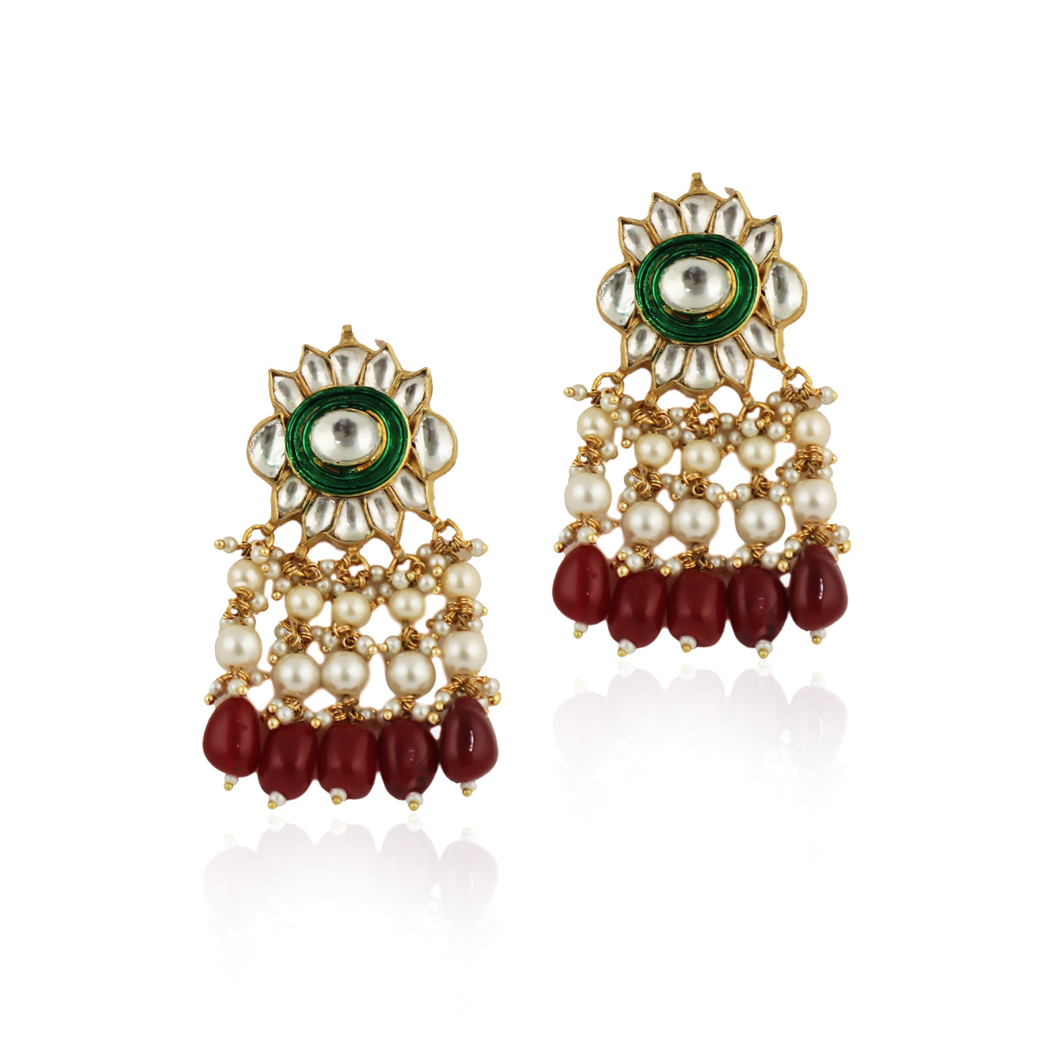 Red And Green Beaded Necklace Set image 4