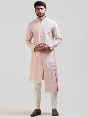 Onion Pink Mirror Nehru Kurta Set image 2