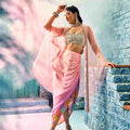 Ombre Print Skirt with Cape And Bustier image 0