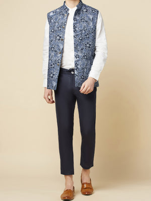 Tropical Print Bundi Jacket Set image 2