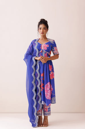 Blue Dori Work Kurta Set - L image