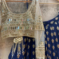 Midnight Blue and Mirror Work Lehenga Set image 0