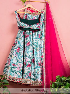 Tropical Print Lehenga Set image 1