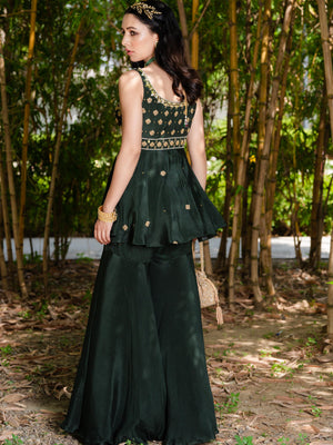 Dark Green Aaisha Sharara Set image 1