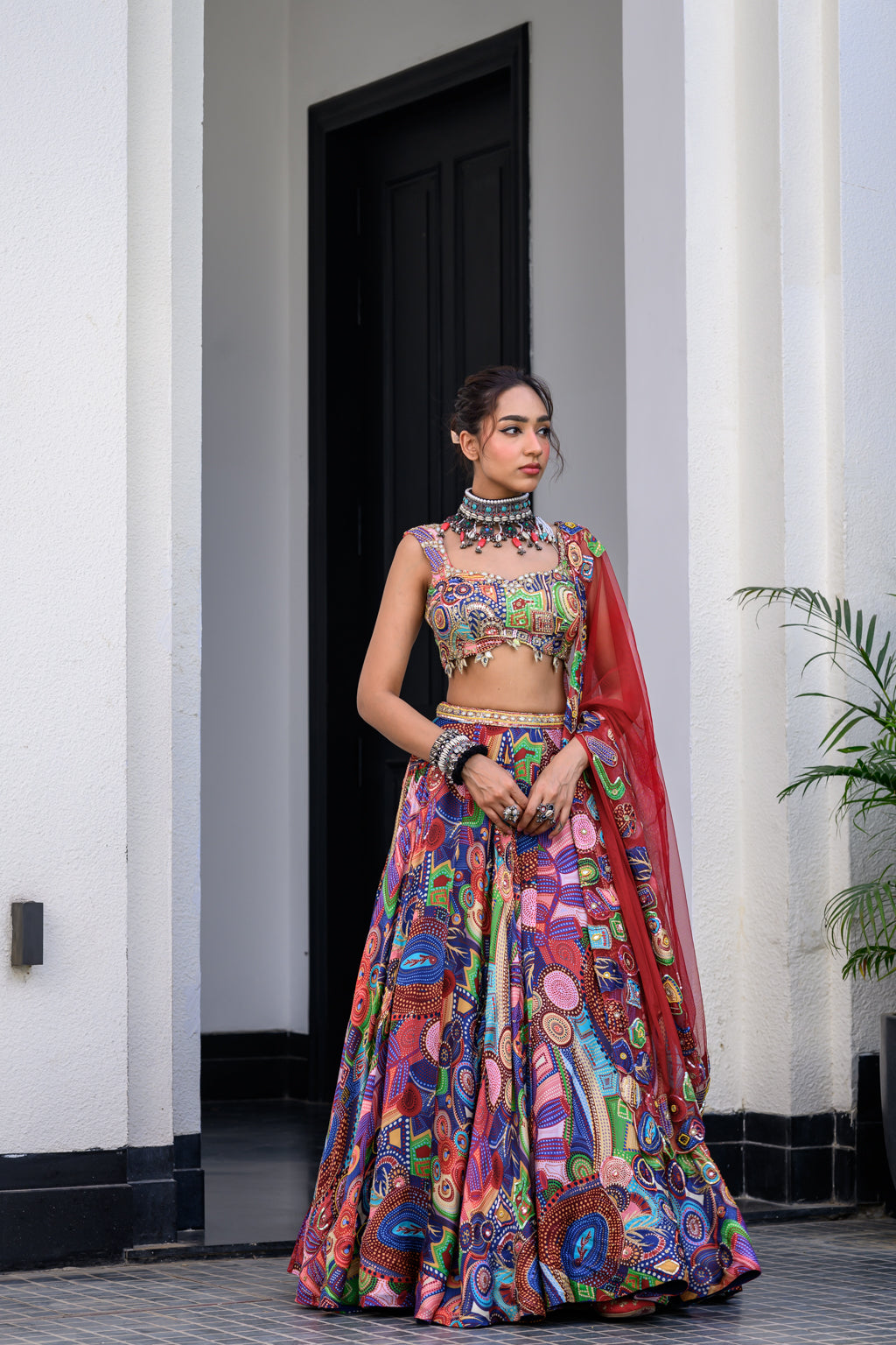 Iris Highlighted Lehenga Paidawn With Highlighted Blouse And Highlighted Applique Dupatta image 1
