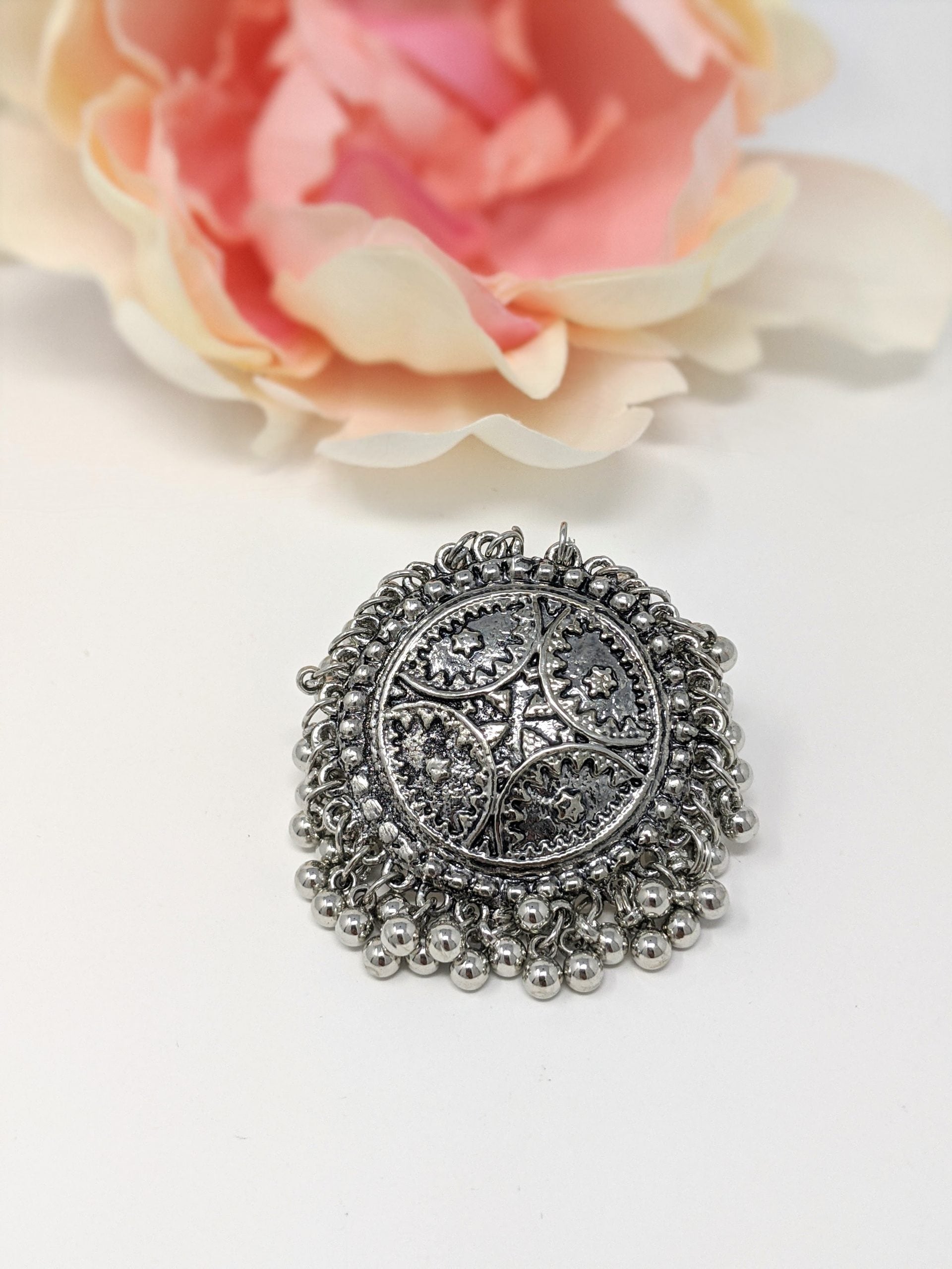 Oxidized Ring with Ghungroo image 1