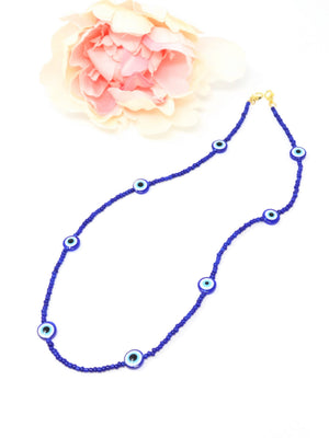 Blue Bead Evil Eye Mask Chain image 1