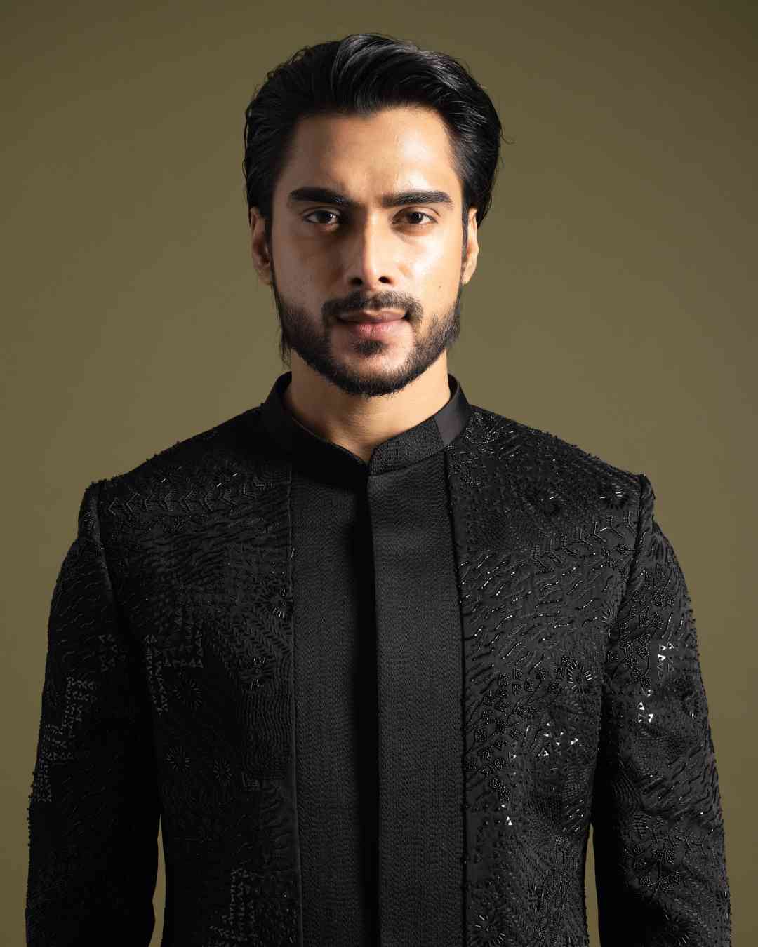 Black Achkan Set image 2