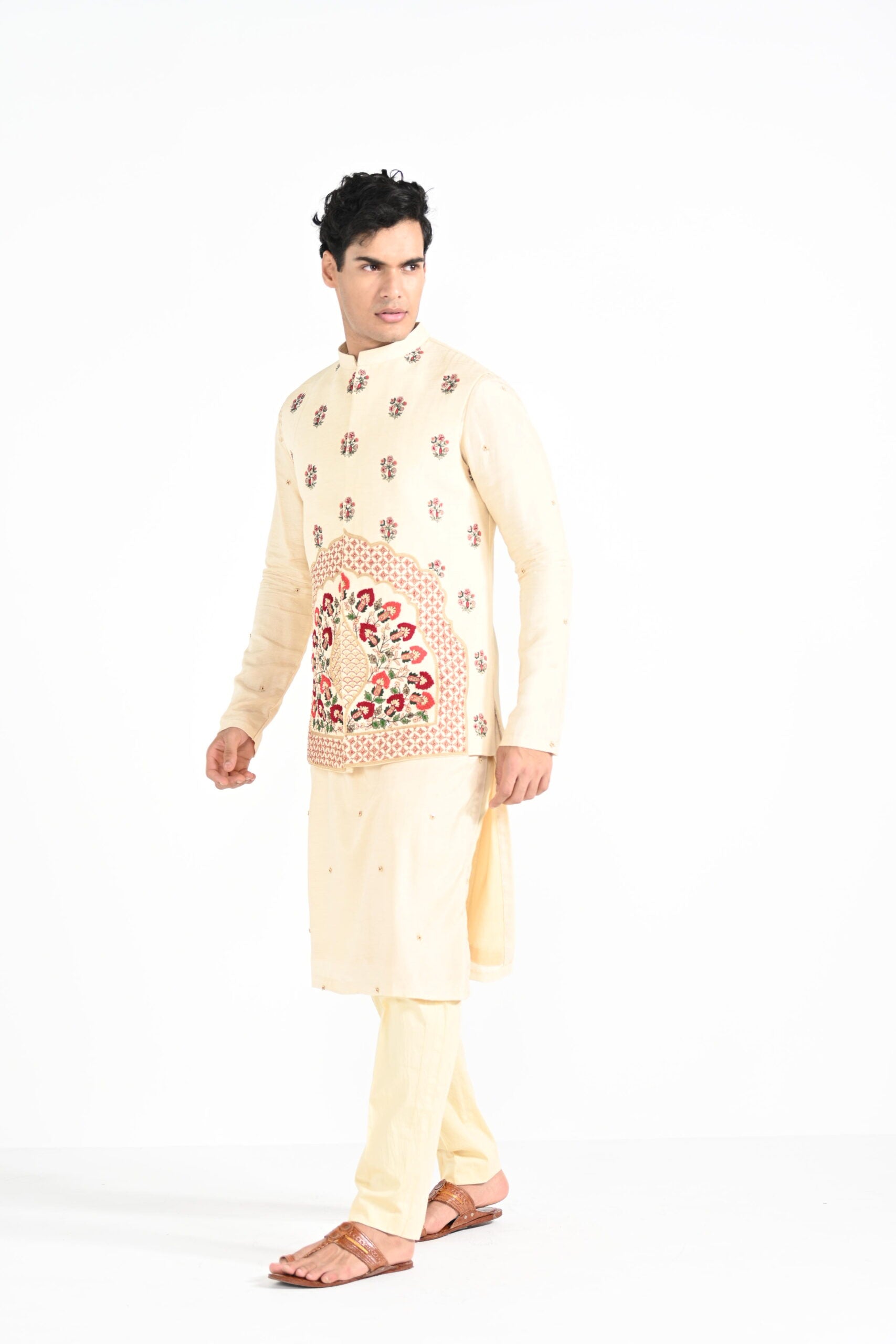 Rajasthani Floral Nehru with Butta Kurta image 2
