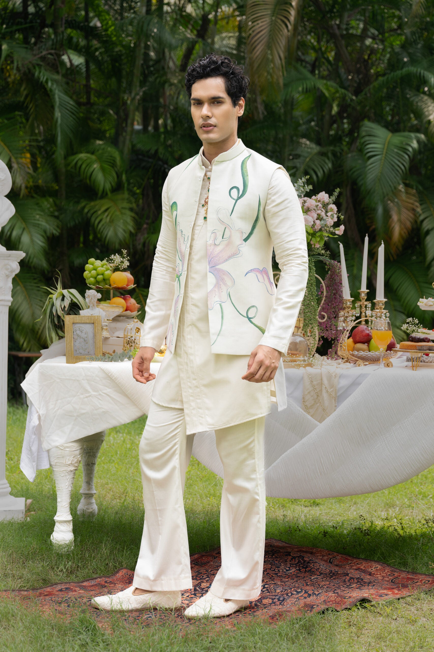 Chivar Nehru Kurta Set - Custom image