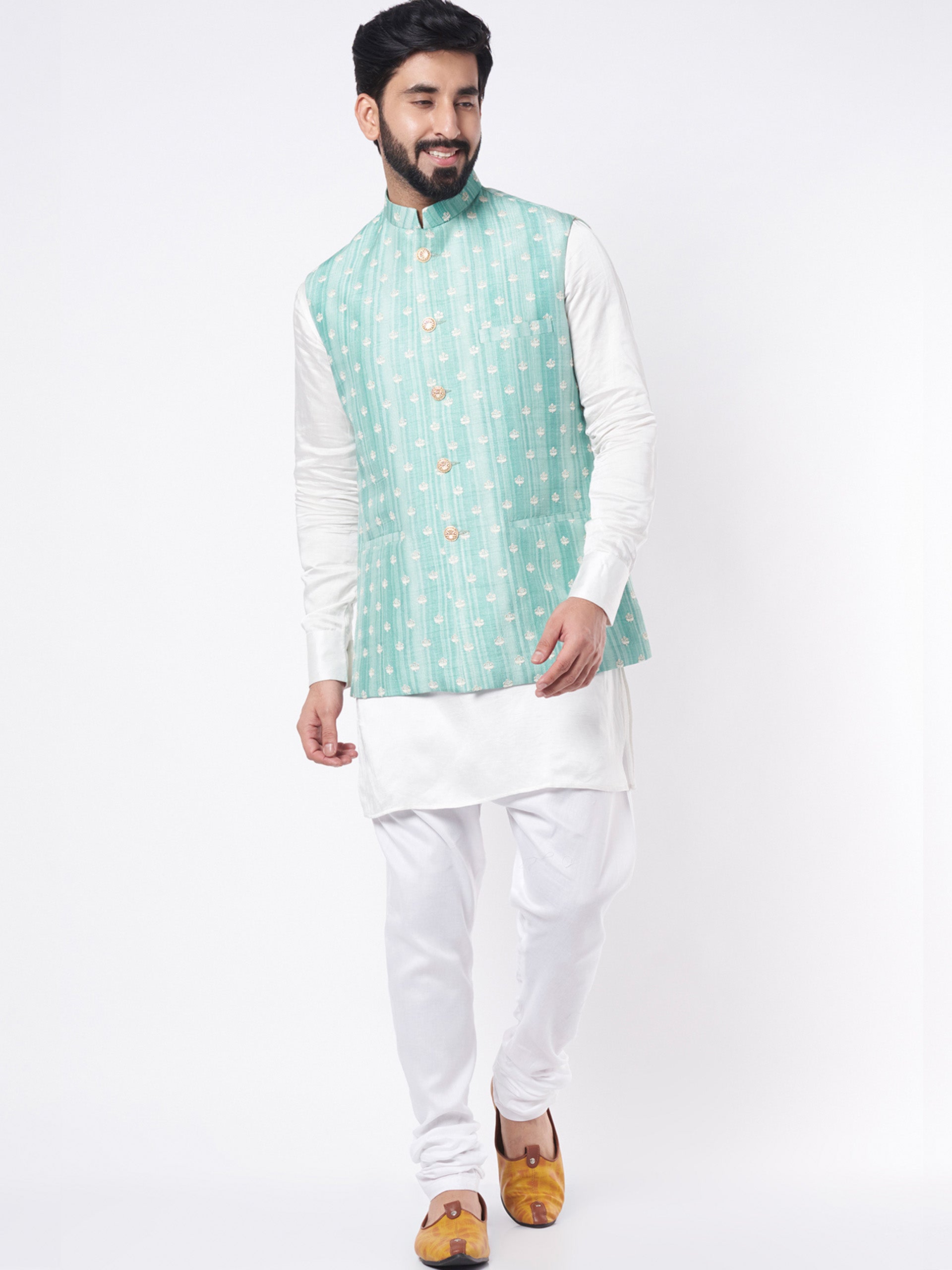Celeste Silk Bundi Jacket Set - S image