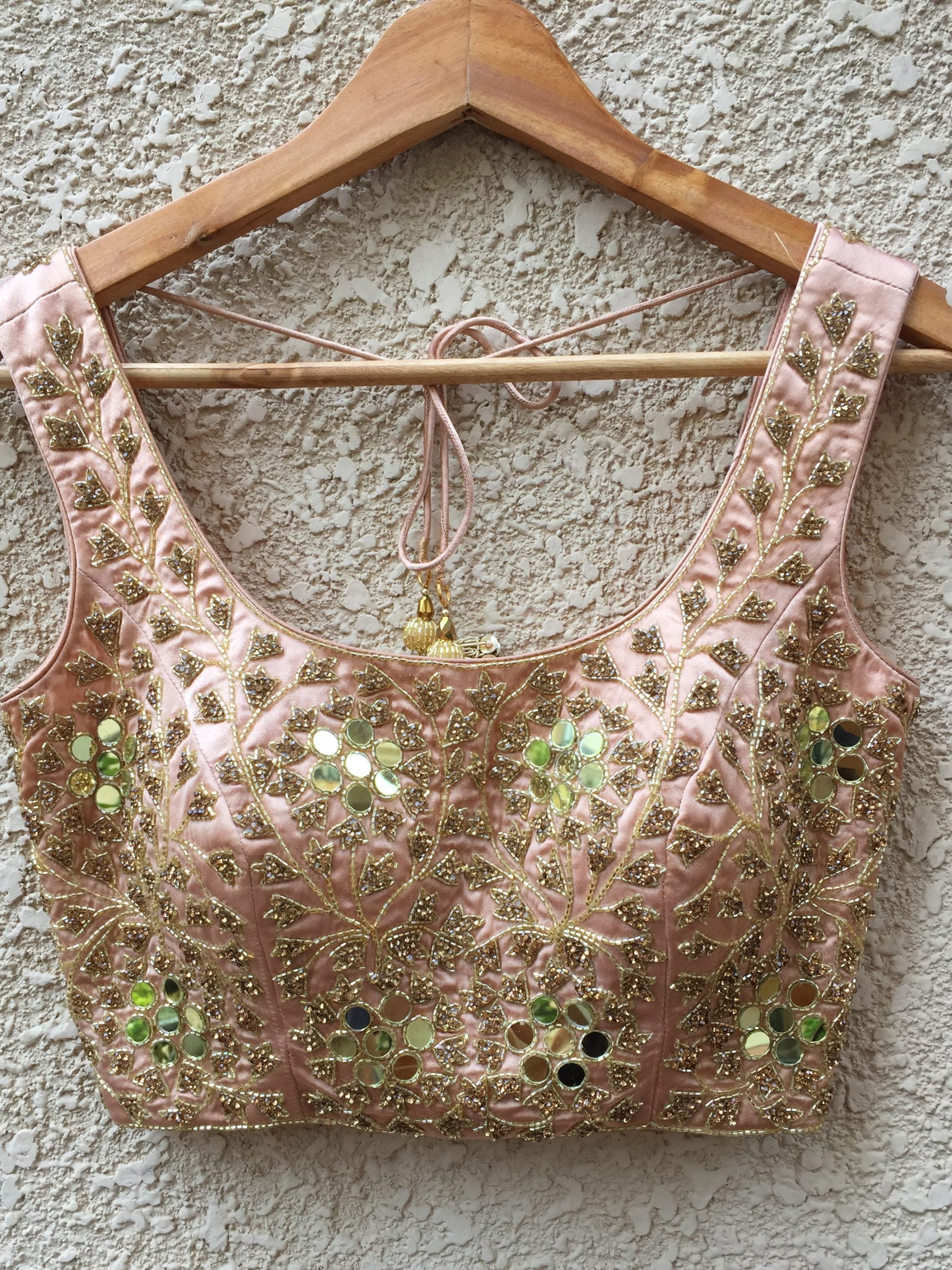 Blush Pink Mirror Work Lehenga image 1