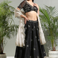 Black Mirror Embroidered Lehenga Set image 0
