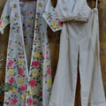 Ivory Palazzo with Hand Painted Long Jacket image 0