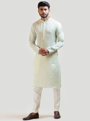 Mint Green Diya Embroidered Kurta Set - S image