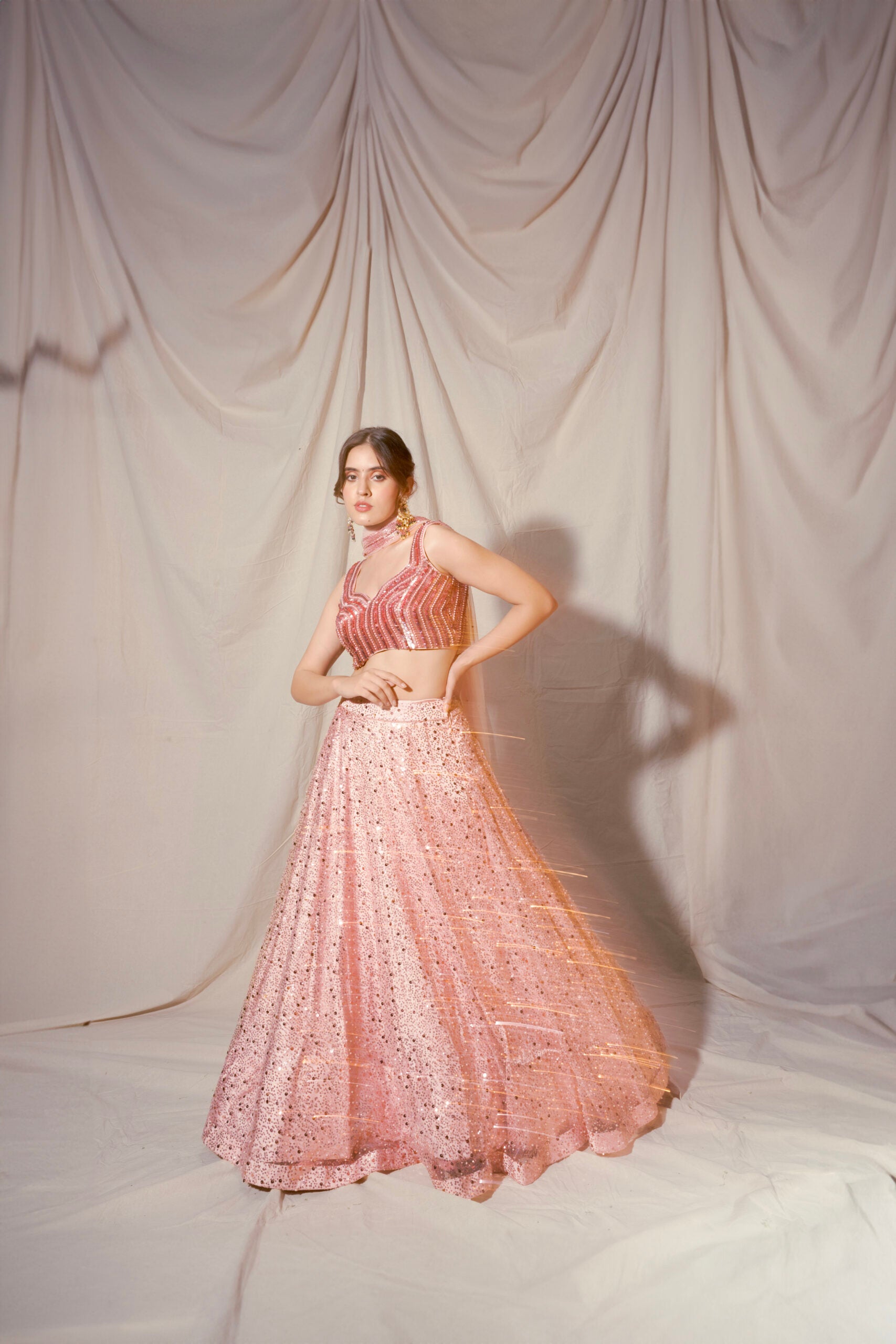 Rose Gold Glam Lehenga Set image 3