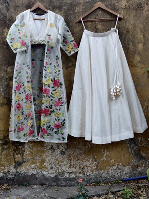 Ivory Lehenga Set with Jacket - S image