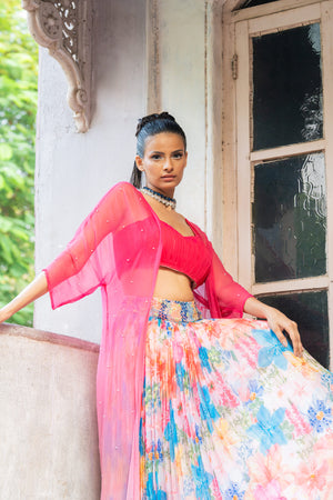 Abstract Flora Skirt Set image 2