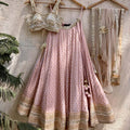 Nude Pink Lehenga Set with Nude Dupatta image 0