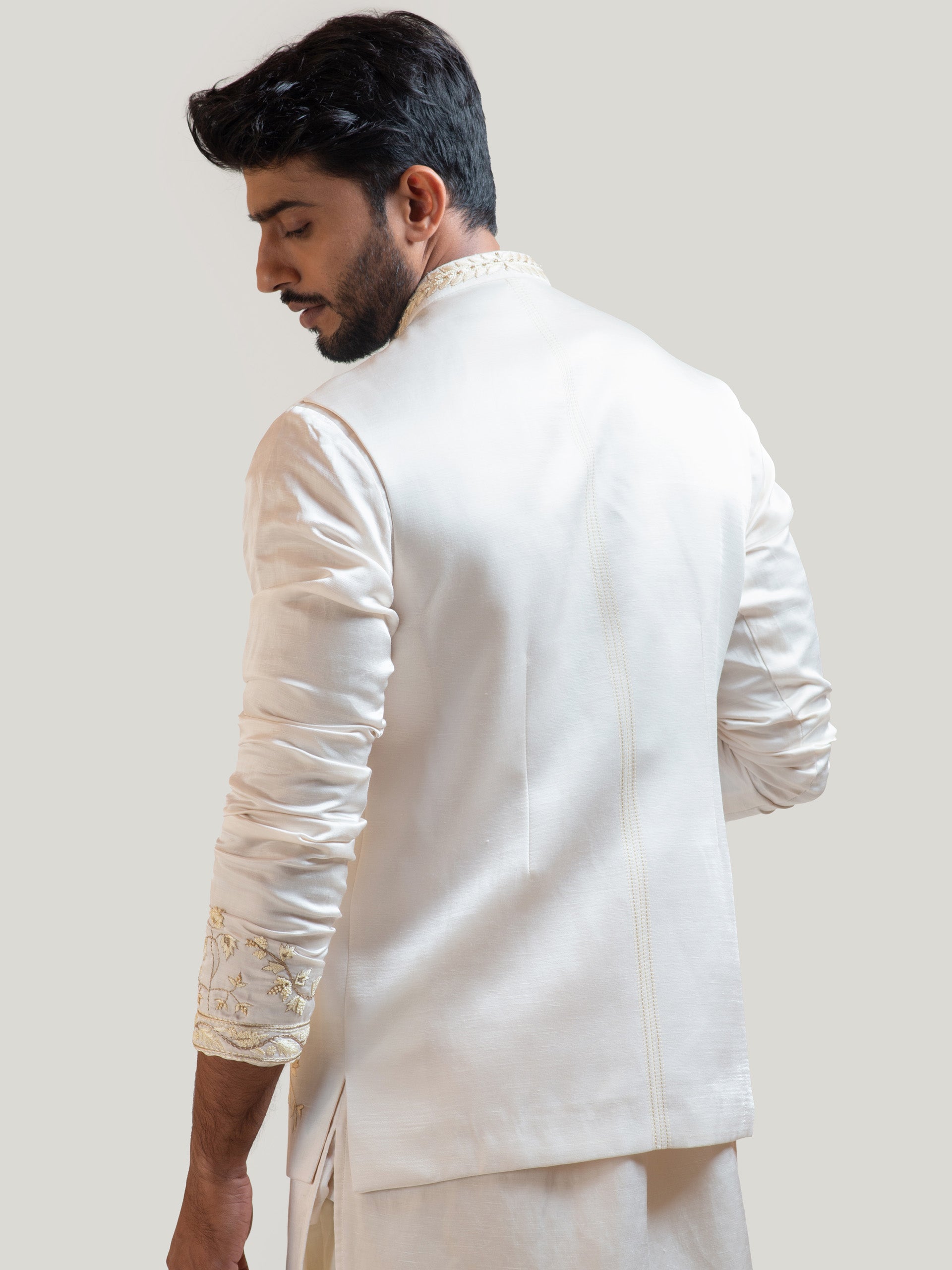 Cream Paradise Nehru Jacket image 3