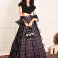 Black Imaara Printed Lehenga Set image 0