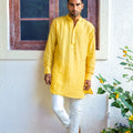 Yellow Embroidered Kurta Set image 0