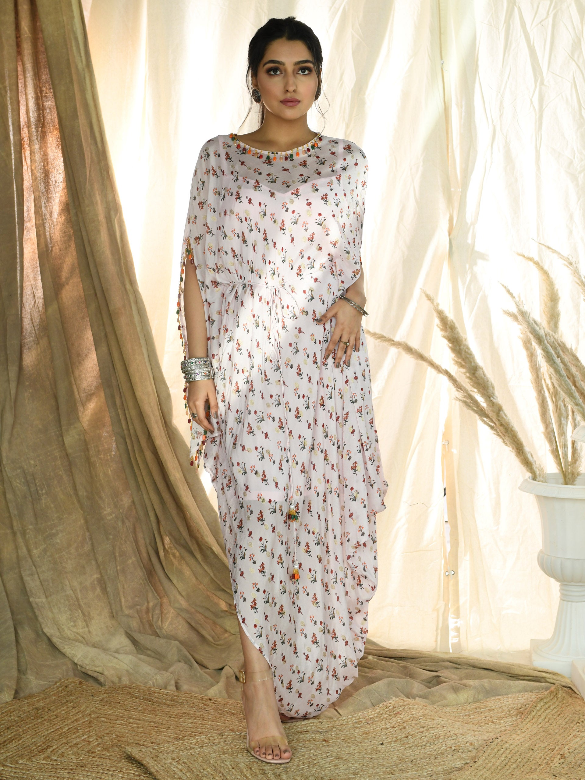 Floral Brocade Drape Kaftan - Custom image