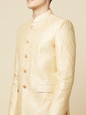 Nude Jacquard Jodhpuri Jacket image 5