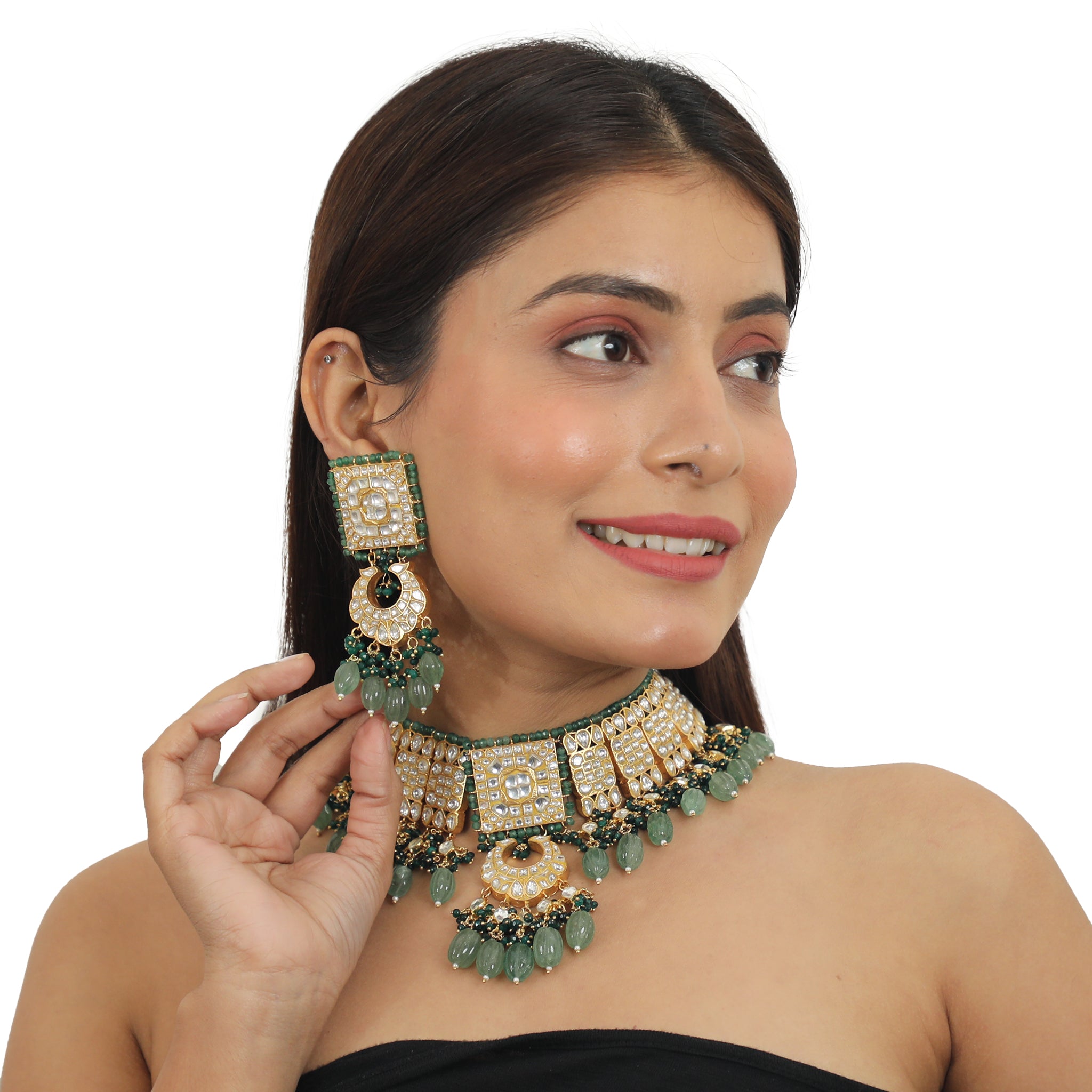 Sea Green And White Necklace Set image 4