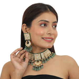 Sea Green And White Necklace Set image 4