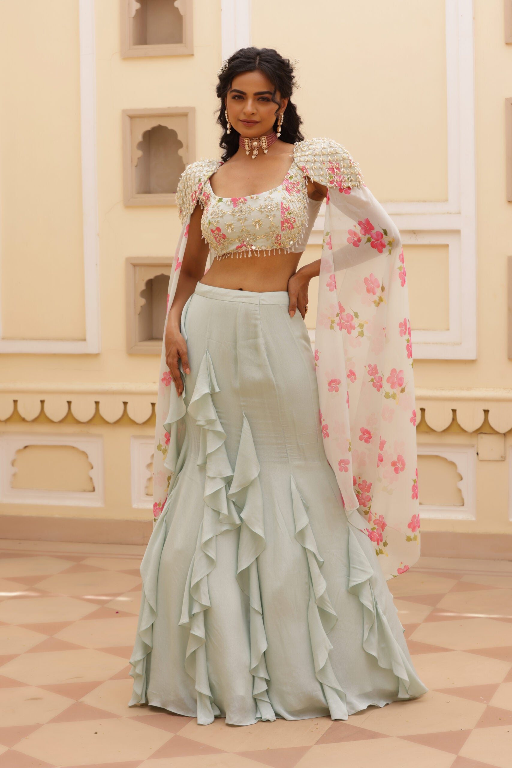 Fish Cut Skirt With Ruffle Details image 0