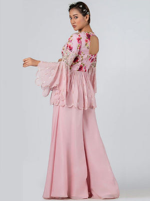 Light Pink Mirror Flared Pant Set image 2
