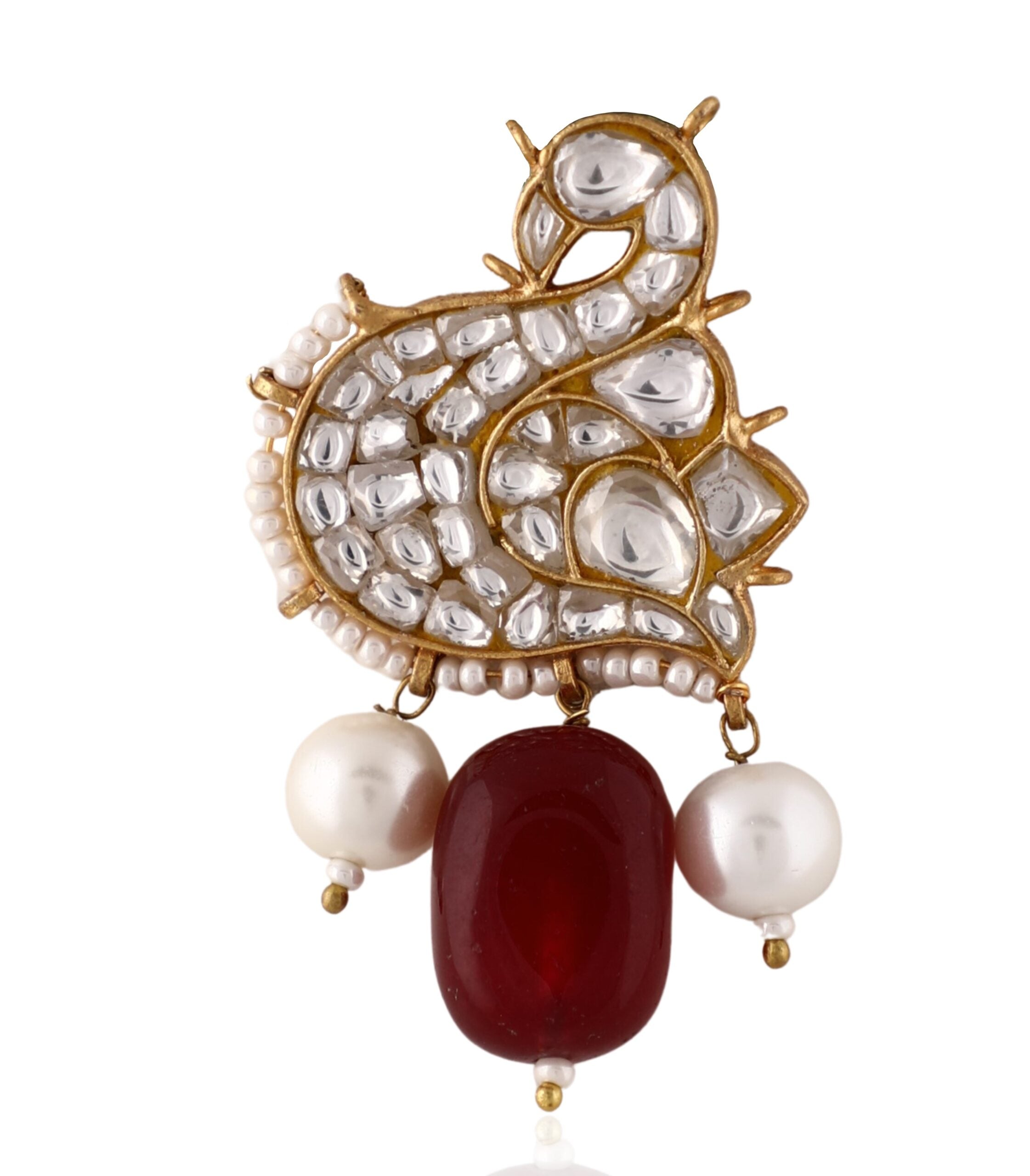 Peacock Design Gold Plated Brooch image 1
