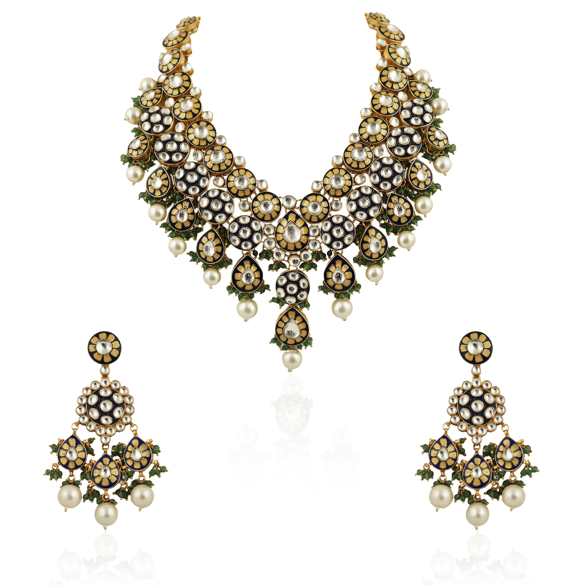 Sea Green Minawork Necklace Set image 0