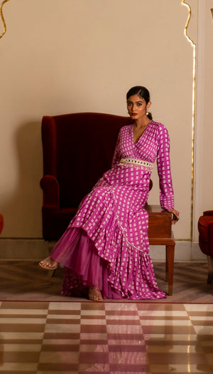 Purple Pintuck Dress - Custom image