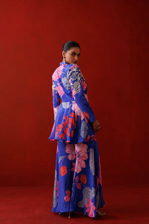 Blue Ruffle Blazer Set image 5