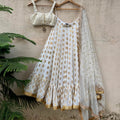 Ivory Gold Ruffle Lehenga Set image 0