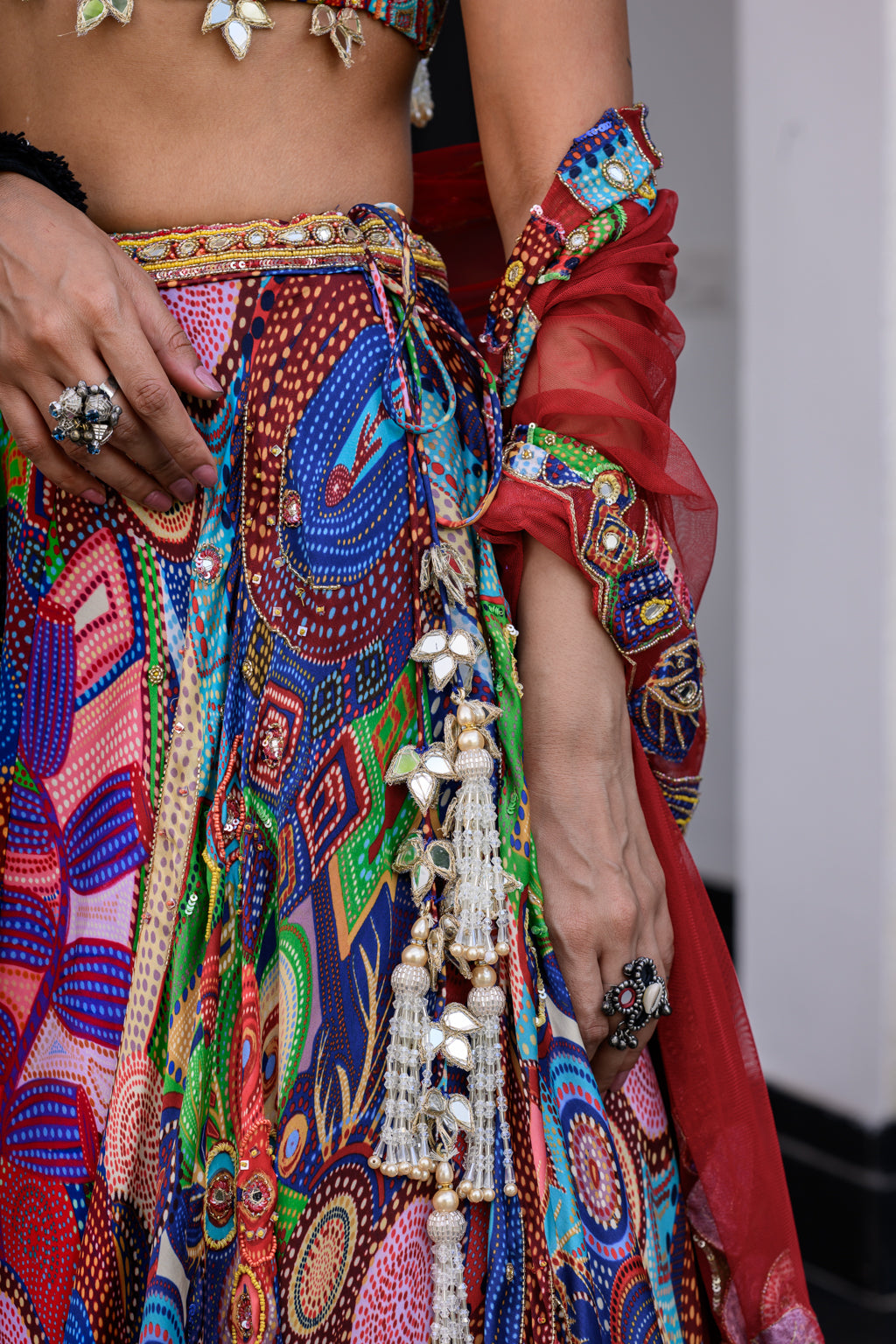 Iris Highlighted Lehenga Paidawn With Highlighted Blouse And Highlighted Applique Dupatta image 3
