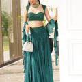 Green Aksha Lehenga Set image 0