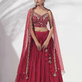 Red Bustier Lehenga image 0