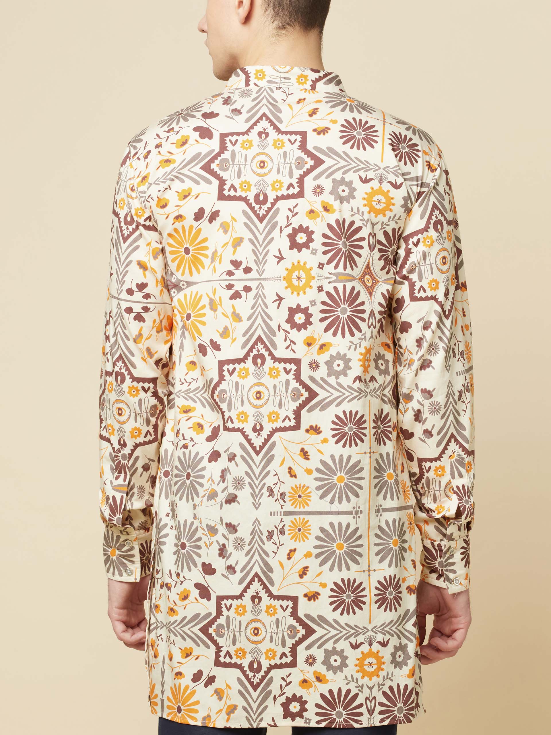 Beige Garden Kurta Set image 8