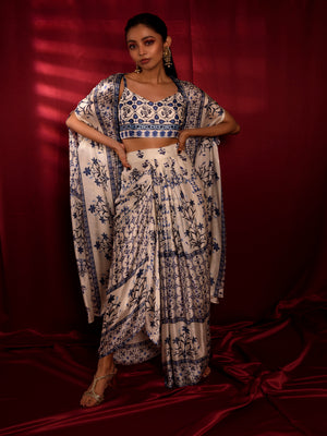 Dhoti Skirt Set In Moroccan Print image 3