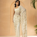 Ivory Sequin Drape Saree image 0