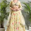 Yellow Floral Lehenga Set image 0