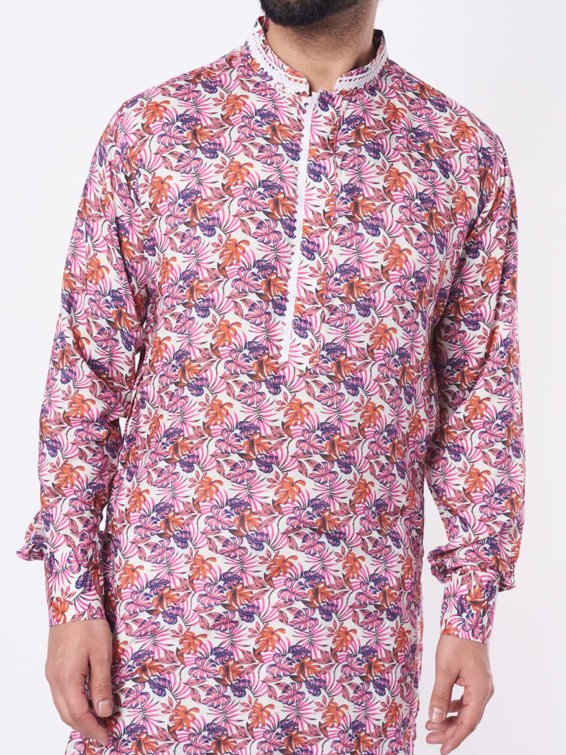 Mauve Floral Kurta Set image 1