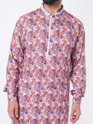Mauve Floral Kurta Set image 1