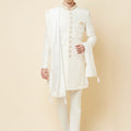 Royal White Embroidered Sherwani Set image 0