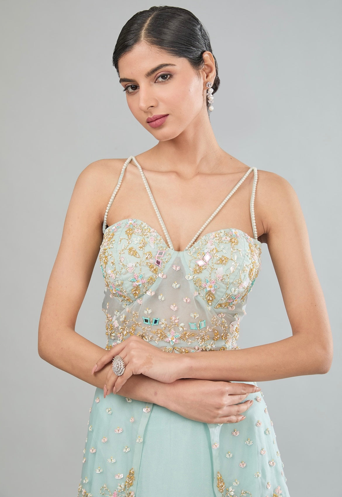 Corset Peplum Lehenga image 3