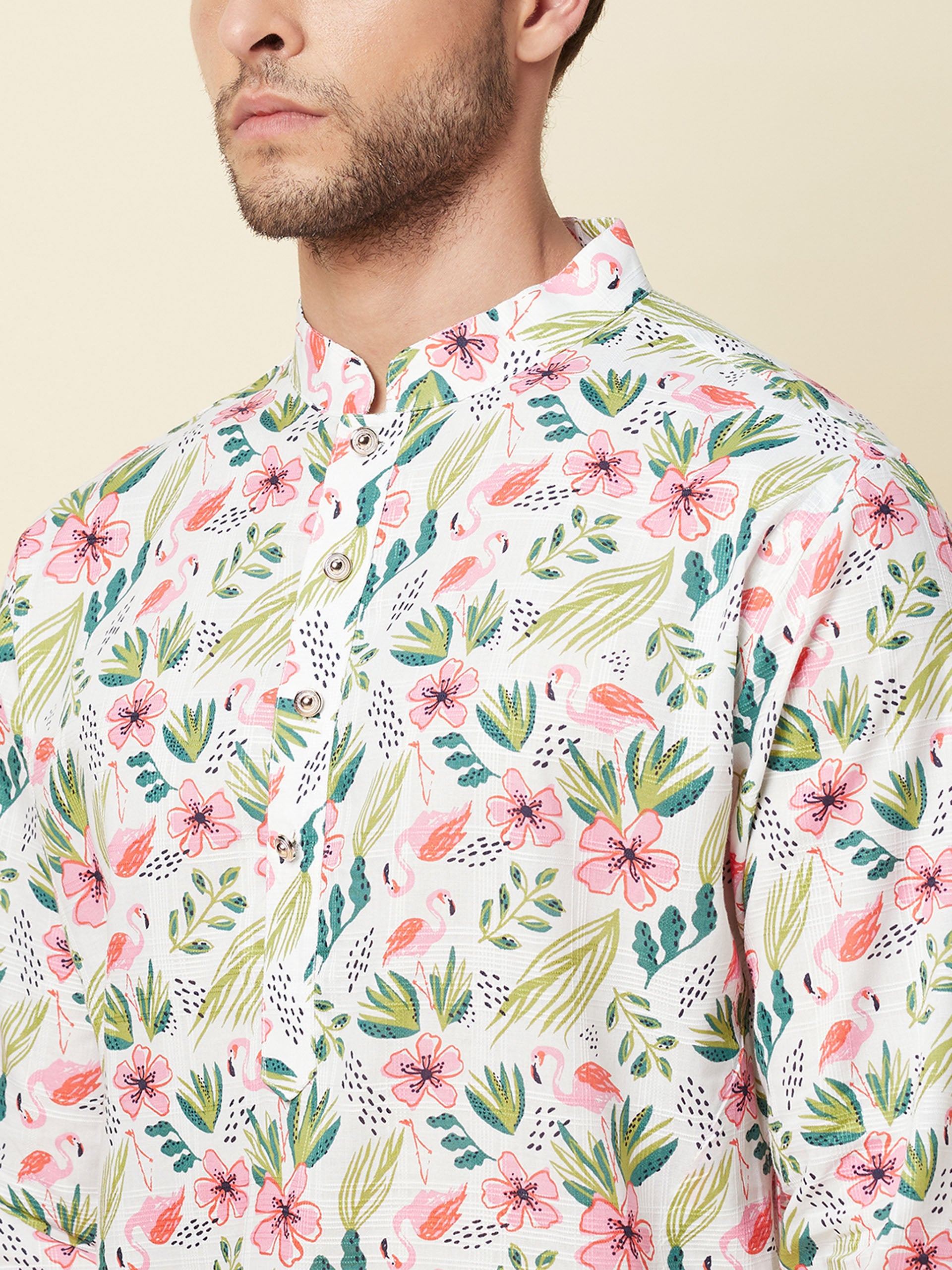 White Print Kurta image 1